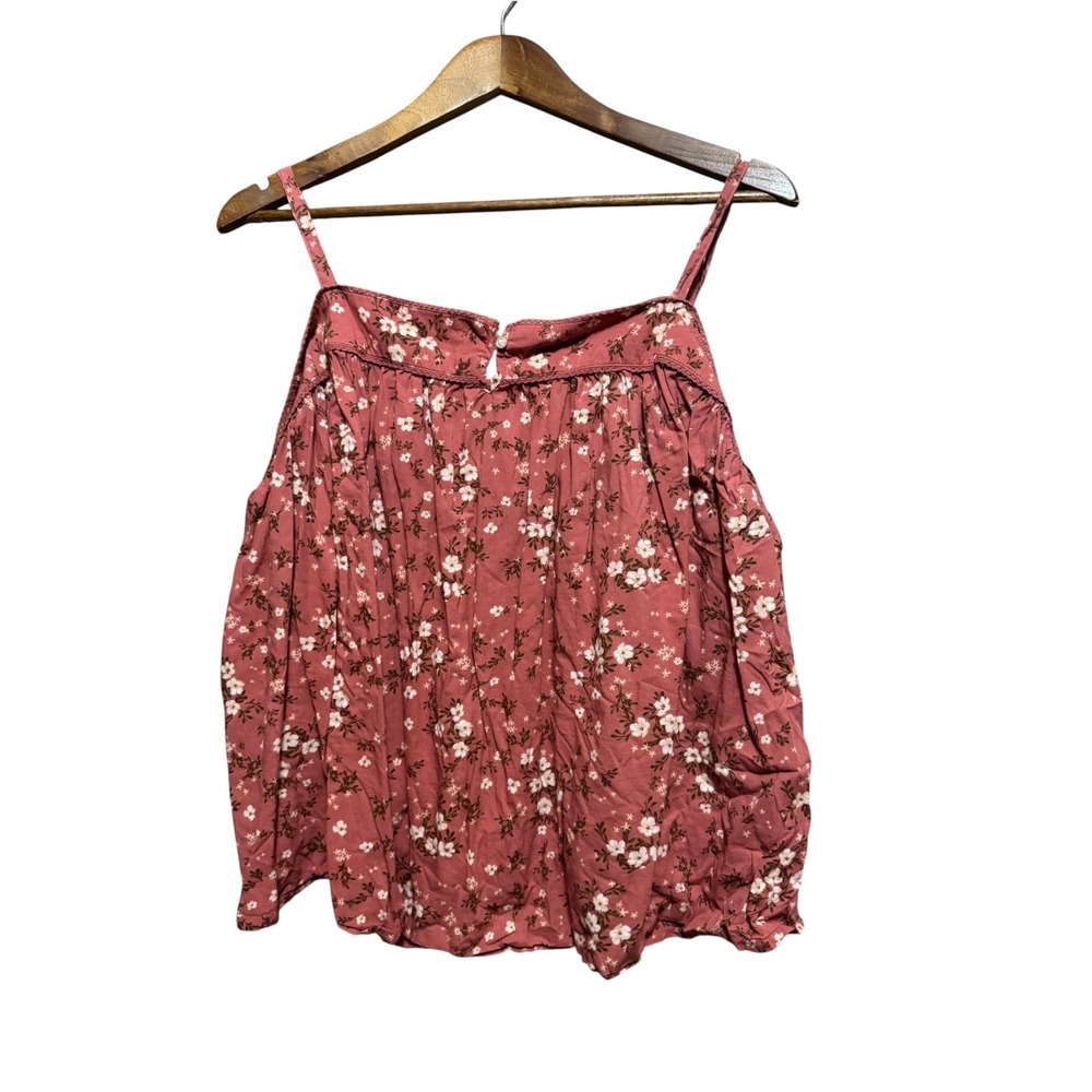 Old Navy Cami Top Womens 3X Pink Excellent Floral Smocked Cotton Modal Tank